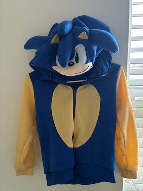 Blue & Yellow Sonic Hooded Fleece Jacket